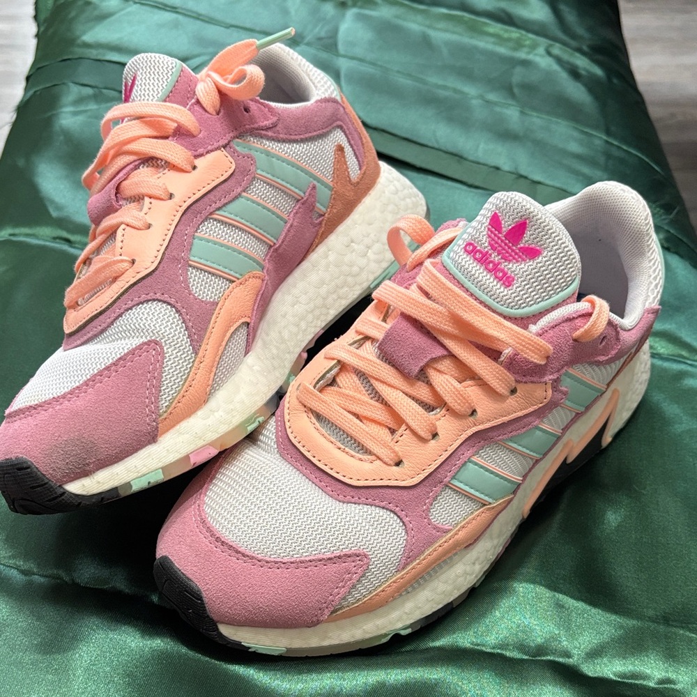 Adidas Pastel Pink and Peach Sneakers